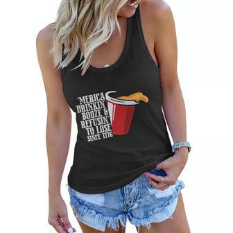 America Drinking Booze Refusing To Lose Since 1776 Plus Size Shirt For Men Women Women Flowy Tank - Monsterry