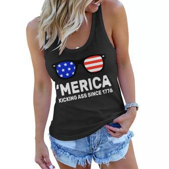 America Kicking Ass Since 1776 Tshirt Women Flowy Tank - Monsterry DE