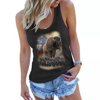 American Bison Tshirt Women Flowy Tank - Monsterry CA