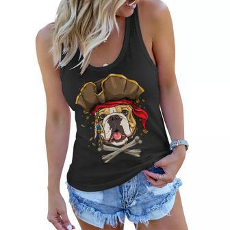 American Bulldog Pirate Jolly Roger Crossbones Dog Lover Women Flowy Tank - Thegiftio UK