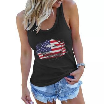 American Flag Lips Design 4Th Of July Plus Size Shirt For Men Women Family Women Flowy Tank - Monsterry