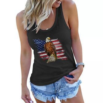 American Flag Patriotic Eagle Vintage Women Flowy Tank - Monsterry