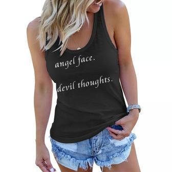 Angel Face Devil Thoughts Women Flowy Tank - Seseable