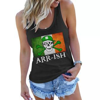 Arr-Ish Irish Pirate St Patricks Day Flag Tshirt Women Flowy Tank - Monsterry DE