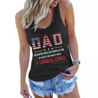 At Least You Dont Have A Liberal Child American Flag Women Flowy Tank - Thegiftio UK