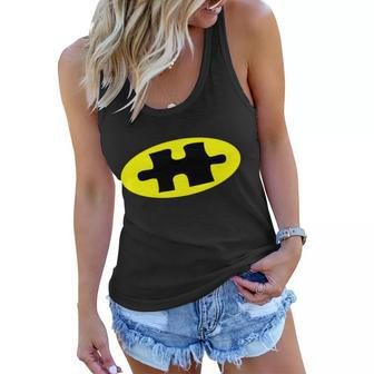 Autism Awareness Bat Puzzle Logo Tshirt Women Flowy Tank - Monsterry DE