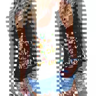 Autism Awareness Cute Giraffe Animal Its Ok To Be Different Women Flowy Tank - Thegiftio