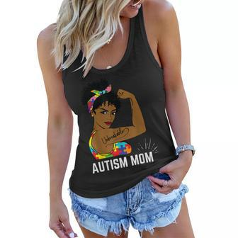 Autism Awareness Strong Mom Afro Mother Black Women Gift V2 Women Flowy Tank - Thegiftio UK