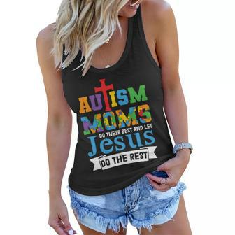 Autism Mom Gift For Autism Awareness Autism Puzzle Tshirt Women Flowy Tank - Monsterry
