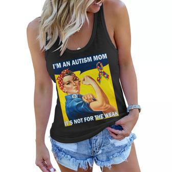 Autism Mom Its Not For The Weak T-Shirt Graphic Design Printed Casual Daily Basic Women Flowy Tank - Thegiftio UK