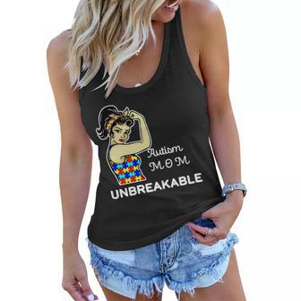 Autism Mom Unbreakable Puzzle Pieces Women Flowy Tank - Monsterry CA