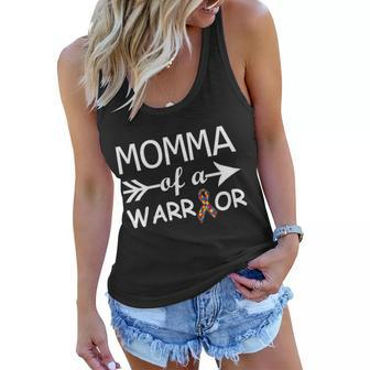 Autism Momma Of A Warrior Tshirt Women Flowy Tank - Monsterry