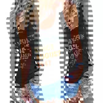 Awesome Since 1947 August Birthday 75 Years Old Women Flowy Tank - Thegiftio