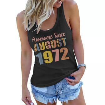 Awesome Since August 1972 50 Years Old 50Th Birthday V2 Women Flowy Tank - Thegiftio UK