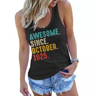 Awesome Since October 1925 97Th Birthday 97 Years Old Women Flowy Tank - Thegiftio UK