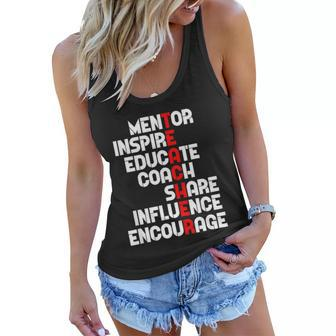 Awesome Teacher Definition Mentor Coach Educate Inspire Graphic Design Printed Casual Daily Basic Women Flowy Tank - Thegiftio UK