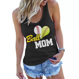 Ball Mom Heart Baseball Fan Women Flowy Tank - Monsterry AU