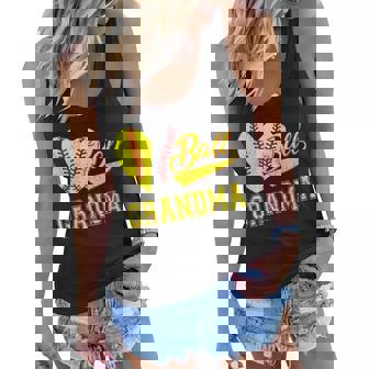 Baseball Softball Ball Heart Grandma Mothers Day Women Flowy Tank - Thegiftio