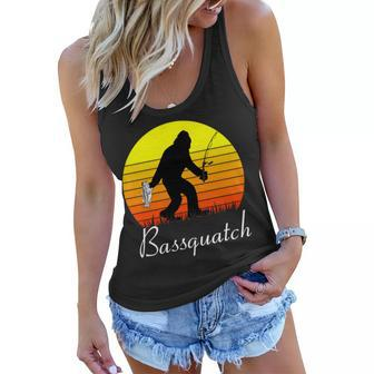 Bassquatch Bigfoot Fishing Tshirt Women Flowy Tank - Monsterry AU