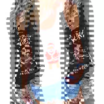 Be Nice To The Nurse Santa Is Watching Christmas Nursing Women Flowy Tank - Thegiftio