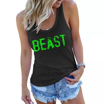Beast Gym Workout Mode Fitness Logo Tshirt Women Flowy Tank - Monsterry UK