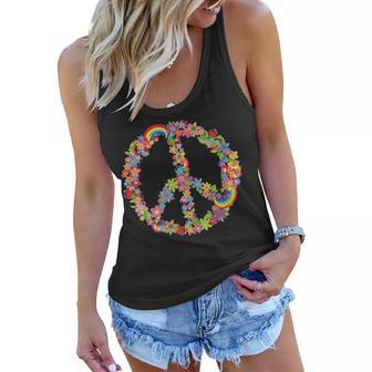 Beautiful Flower Peace Sign Women Flowy Tank - Monsterry AU