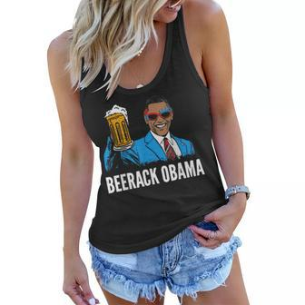 Beerack Obama Funny 4Th Of July America Flag Women Flowy Tank - Thegiftio UK