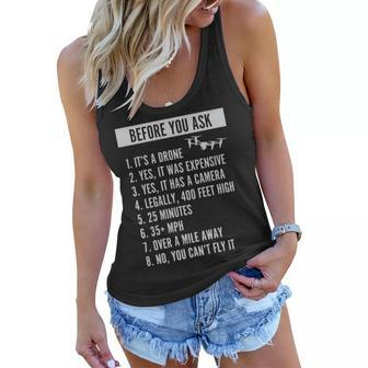Before You Ask Drone Funny Drone Tshirt Women Flowy Tank - Monsterry