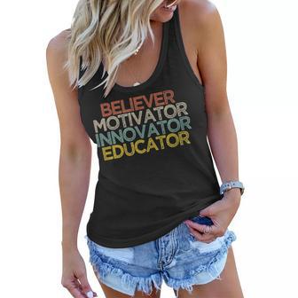 Believer Motivator Innovator Educator V2 Women Flowy Tank - Thegiftio