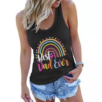 Best Dad Ever Rainbow Funny Fathers Day From Daughters Girls Gift V3 Women Flowy Tank - Monsterry