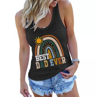 Best Dad Ever Rainbow Funny Fathers Day From Wife Daughter Gift Women Flowy Tank - Monsterry UK
