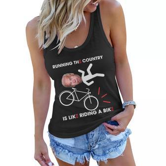 Biden Bike Bicycle Running The Country Is Like Riding A Bike V16 Women Flowy Tank - Monsterry UK