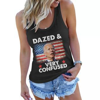 Biden Dazed And Very Confused Funny Vintage Tshirt Women Flowy Tank - Monsterry DE