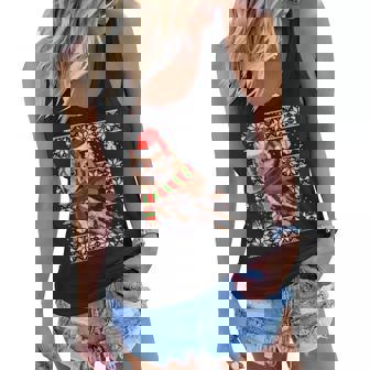 Bird Xmas Santa Hat Eastern Screech Owl Women Flowy Tank - Thegiftio