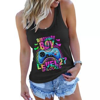 Birthday Video Gamer Level 27 Unlocked 27Th Birthday Women Flowy Tank - Monsterry