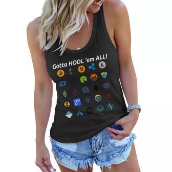 Bitcoin Litecoin Gotta Hodl Em All Cryptocurrency Logos Tshirt Women Flowy Tank - Monsterry AU