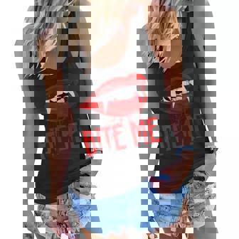 Bite Me Vampire Th Easy Diy Halloween Costume Women Flowy Tank - Thegiftio