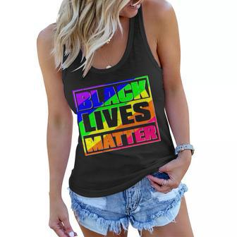 Black Lives Matter Rainbow Tshirt Women Flowy Tank - Monsterry UK