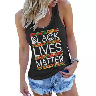 Black Lives Matter Traditional Colors Tshirt Women Flowy Tank - Monsterry