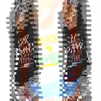 Black Teacher Magic Proud African American Women Flowy Tank - Monsterry
