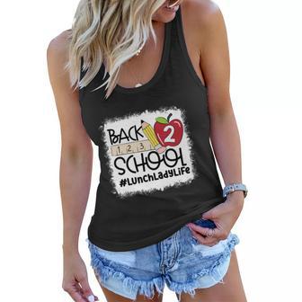 Bleached Lunch Lady Back To School Funny Lunch Lady Life Gift Women Flowy Tank - Monsterry DE