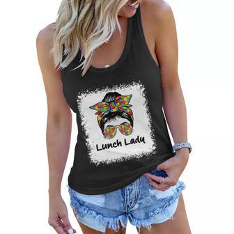 Bleached Lunch Lady Messy Hair Woman Bun Lunch Lady Life Gift Women Flowy Tank - Monsterry DE