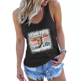 Bleached One Thankful Lunch Lady Back To School Lunch Lady Gift Women Flowy Tank - Monsterry DE