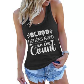 Blood Donors Need See The Count Halloween Quote V2 Women Flowy Tank - Monsterry DE