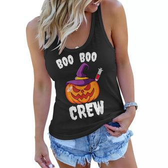 Boo Boo Crew Nurse Pumpkin Funny Halloween Ghost Costume Women Flowy Tank - Seseable