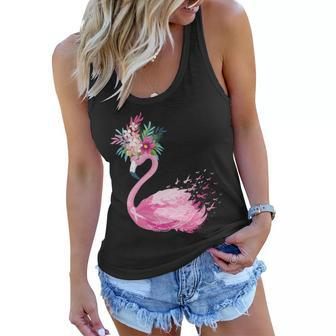 Breast Cancer Awareness Flamingo Floral Women Flowy Tank - Monsterry AU
