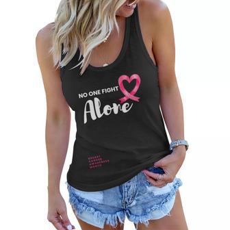 Breast Cancer Awareness Gift No One Fight Alone Great Gift Women Flowy Tank - Monsterry AU