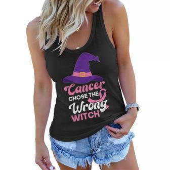 Breast Cancer Awareness Halloween Costume Pink Ribbon Witch Women Flowy Tank - Seseable