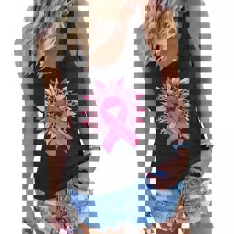Breast Cancer Sunflower Breast Cancer Awareness Women Flowy Tank - Thegiftio