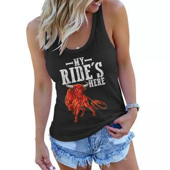 Bull Riding Pbr Rodeo Bull Riders For Western Ranch Cowboys Women Flowy Tank - Monsterry UK